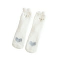 thumbnail image 5 of Ierhent Socks with Cats Womens Super Soft Cute Cartoon Animal fuzzy Cozy Non-Slip Winter Slipper Socks White,One Size, 5 of 7