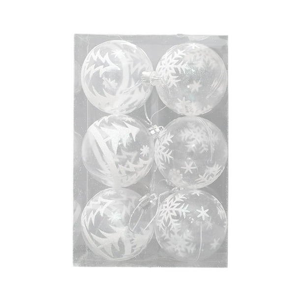 6 bolas de Navidad, adornos decorativos para árboles de Navidad, bolas decorativas duraderas de 6 cm para cumpleaños, de Navidad, decoración árbol de