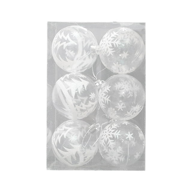 6 bolas de Navidad, adornos decorativos para árboles de Navidad, bolas decorativas duraderas de 6 cm para cumpleaños, de Navidad, decoración árbol de