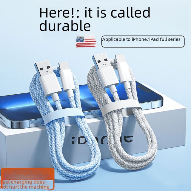 Cable de datos Huawei tipo C de carga súper rápida de 66 W con tejido colorido Cable de carga Apple v8 para Android