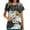 Ba Black, variant on Scrubs for Women V Neck Short Sleeve Printed Tops Cartoon Pattern Plus Size Nursing with Pockets with Sloping Collar & Double Pockets Pullover for Nursing Uniform Outfit Black 3Xl