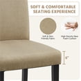 thumbnail image 6 of Yaheetech Modern Upholstered Dining Chairs with Solid Wood Legs, Set of 2, Khaki, 6 of 7