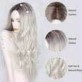 thumbnail image 2 of DOPI Human Hair Wigs For Women Black Color Natural Lace Hair Women's White Micro Curl Head Set Wavy Curl Wig Can Be Straigh, 2 of 5