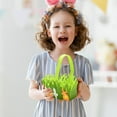 thumbnail image 6 of hengsof Easter Basket, Green Round Woven Goodie Basket with Folding Handle, Empty Gift Basket Easter Egg Hunt, Easter Party Treats, Filled with Party Favors, 6 of 9