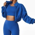 thumbnail image 3 of Chaqueta de entrenamiento con cremallera completa, chaqueta recortada para correr y yoga, chaqueta recortada para correr y yoga, parte superior con cremallera y cuello alto deportivo diseñada para precisión, 3 of 6