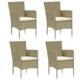 thumbnail image 1 of vidaXL Garden Dining Chairs 4 pcs Poly Rattan Beige, 1 of 5