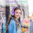 thumbnail image 3 of Auriculares Bluetooth QearFun para niños con micrófono USB C 5.3 BT, 3 of 7