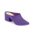 thumbnail image 1 of BLISSFUL STEP Women's Slides Block High Heels Slip on Pointed Toe Slide Mules Purple 8, 1 of 7