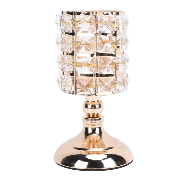 Suodoka Shimmering Rhinestone Gold Candle Holder – Elegant Tealight Stand for Dining, Wedding & Spa Décor
