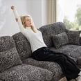 thumbnail image 5 of NEW Comfy Chenille Leopard Printing Loveseat Sofa,Delicate Tassel Edge,Modern Fashion Modular Sectional Couch,, Easy Assembly,Deep Seat Couch for Living Room,Khaki black, 5 of 8