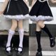 thumbnail image 4 of Calcetines japoneses hasta la rodilla para mujer, medias de estilo Lolita con lazo y ribete de encaje con volantes, 4 of 5