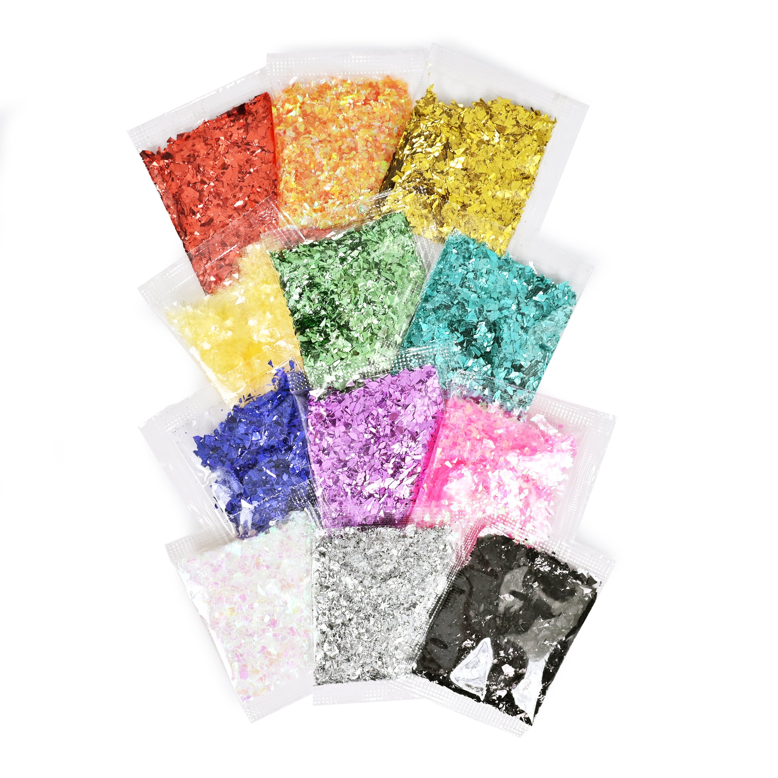 Hello Hobby Foil Confetti Craft Set, 12 Colors, Metallic and Iridescent