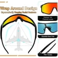 thumbnail image 2 of KANASTAL Cyclist Sunglasses Men Polarized Sports Sun Glasses Women Wrap Around UV400 Protection Shades Climbing Hiking Cycling Sailing Running - Mirrored Orange Lens, 2 of 6