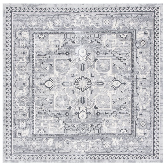 SAFAVIEH Alhambra Leptis Oriental Area Rug, Cream/Grey, 6'7" x 6'7" Square