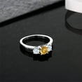 thumbnail image 3 of Gem Stone King 0.73 Cttw Round Yellow Citrine 3-Stone Ring for Women | 925 Sterling Silver | Three Stone Wedding Engagement Anniversary Promise Ring for Women | Size 9, 3 of 5