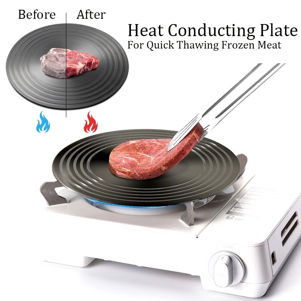 Gas Stove Diffuser Set of 2,9.3'' & 11'' Range Heat Diffuser Plate,Aluminum Gas Reducer Flame Guard Simmer Ring Plate,Round Fast Defrosting Tray,Protects Pot Cookware Accessories