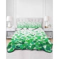thumbnail image 2 of Quilts Full Size Bedding Set, Ombre Green Polka Dot Lightweight Quilted Comforter, Abstract Watercolor Geometric Gradient Soft Bedspread Coverlet with Pillow Covers for All Season, 78" x 90", 2 of 7