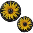 thumbnail image 7 of SKYSONIC Sunflower Flower Petal Trivet Pot Holders Pads, Set of 2 Black Seeds Pot Holder Heat Resistant Trivets Cotton Thread Weave Mats Kitchen Table Decor, 7 of 7