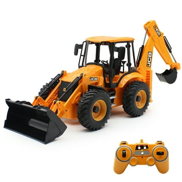 Fisca Remote Control Excavator Backhoe Loader Toys for Kids, 8 Channel 1/20 Excavator Bulldozer RC Construction Vehicles  with Light and Sound