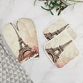 thumbnail image 5 of Eiffel Tower Oven Mitts And Pot Holders Sets of 4 Oven Gloves Set Potholders for Kitchen Cooking Baking Grilling Anti Scald Hot Pads And Heat Resistant, 5 of 6
