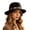 1-Black3911, variant on XIAOCHA Womens Metal‑Concho Fedora Hat Solid Wide‑Brim Hat Western Cowbaby Festival Hat,Khaki
