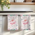 thumbnail image 7 of Pink Flamingo Kitchen Towels Set of 4, Tropical Botanical Summer Flower Rustic Absorbent Dish Towels for Kitchen, Microfiber Hand Towel, Quick Drying Tea Towel for Cleaning Decorative Dishcloths, 7 of 7
