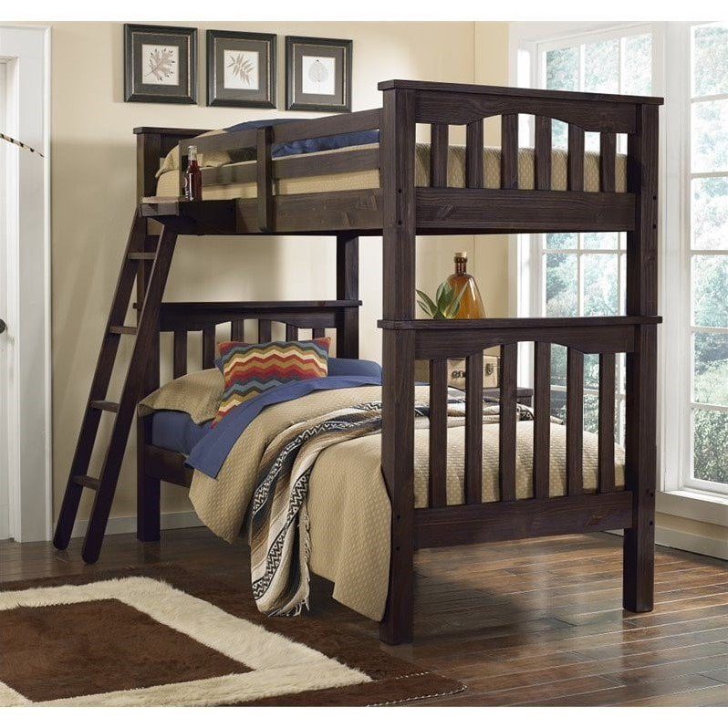 NE Kids Highlands Harper Twin over Twin Bunk Bed in Espresso Walmart