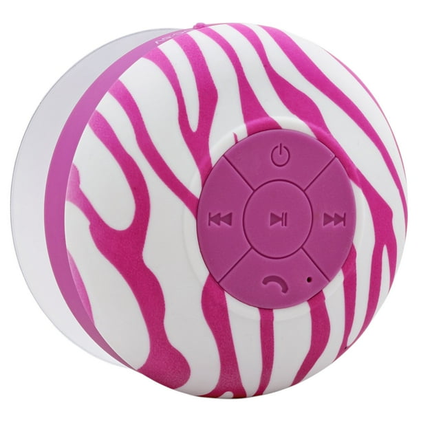 Aduro Aquasound Wsp20 Shower Speaker Portable Waterproof Wireless Purple Zebra Walmart Com Walmart Com