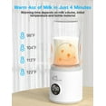 thumbnail image 4 of Bottle Warmer, Portable Bottle Warmer for Travel with 4 Adapters, LED Real-time Display & Rechargeable & Precise Temperature Control Travel Bottle Warmer for All Bottles Breastmilk & Formula, 4 of 8