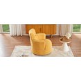 thumbnail image 3 of 360° Swivel Accent Barrel Chair with Adjustable Headrest - Ergonomic Round Lounge Chair in Ultra-Soft Berber Fabric for Living Room, Office, Bedroom - Modern Yellow Upholstered Rotating Seat, 3 of 9