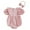 Pink, variant on Cute Infant Girl Outfits Summer Newborn Girls Short Sleeve Romper with Headband Baby Jumpsuit Spring Clothes (Pink 3 Months)