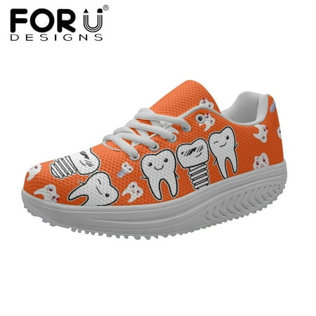 

Cartoon Dentist Medical Pattern Platform Shoes for Ladies Leisure Swing Sneakers Shoe Women s Height Slimming Shoes