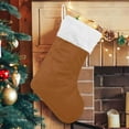 thumbnail image 5 of Dark Brown Christmas Stockings, Christmas Presonalized Large Stocking Sock, Set of 2 Xmas Party Winter Decor Candy Bag Family Holiday Gift, 17.7 Inch, 5 of 7