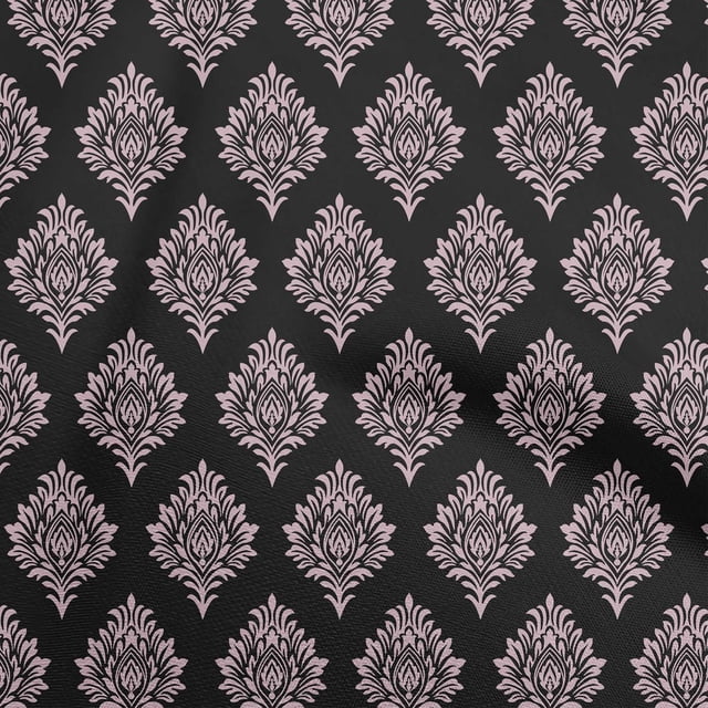 oneOone Cotton Silk Black Fabric Block Dress Material Fabric Print Fabric By The Yard 42 Inch Wide-LS