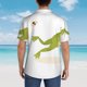thumbnail image 4 of Balery Hunting Frog Camisas hawaianas de manga corta para hombre, camisas playeras de corte holgado, camisas de vacaciones con botones,Small, 4 of 7