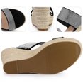 thumbnail image 3 of BLISSFUL STEP Sandales Compensées Noires à Plateforme avec Strass pour Femmes 10 m US, 3 of 6