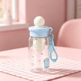 thumbnail image 6 of Cute Kawaii Water Bottle with Strap & Filter, Leakproof Portable Reusable Plastic Water Bottle for Women, Cartoon Animal Design Clear Drink Cup for Office, Travel, Outdoor Sports, 6 of 7