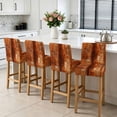 thumbnail image 3 of Burnt Orange Bar Stool Cover Set of 6, Oil Painting Modern Abstract Art Vintage Stretch Bar Chair Cover, Removable Washable Pub Counter Stool Chair Slipcover for Kitchen Dining Room Pub Cafe, 3 of 9