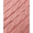 thumbnail image 7 of Wrapables Winter Warm Chunky Cable Knit Infinity Scarf and Beanie Set, Pink, 7 of 7