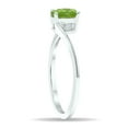 thumbnail image 2 of SZUL Women's Solitaire Peridot Wave Ring in 10K White Gold, 2 of 5