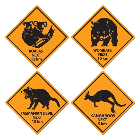 48 Pack Bulk Outback Road Sign Party Cutouts