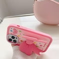 thumbnail image 2 of Pink Bow-Knot Phone Case Compatible with iPhone 14 Pro Max, Cute 3D Korea Dopamine Cartoon Pink Bow Tie iPhone Cases with Butterfly Folding Stand Shockproof Silicone Soft Case, 2 of 12