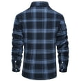 thumbnail image 6 of TACVASEN Men's Flannel Shirt Jacket Warm Fleece Plaid Jacket Cotton Winter Coats Gray Blue 2XL, 6 of 6