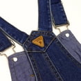 thumbnail image 6 of KIDSCOOL SPACE Little Boys Slim Fit Jeans,Ripped Big Bib Pocket Fashion Denim Overalls,Deep Blue,5-6 Years, 6 of 8