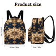 thumbnail image 2 of Gold Floral Pattern On Dark Blue Background Small Backpack Cute Mini Backpacks For Woman Lightweight Daypacks, 2 of 8