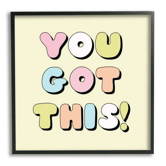 Stupell Industries Yellow You Got This Phrase Inspirational Painting Black Framed Art Print Wall Art