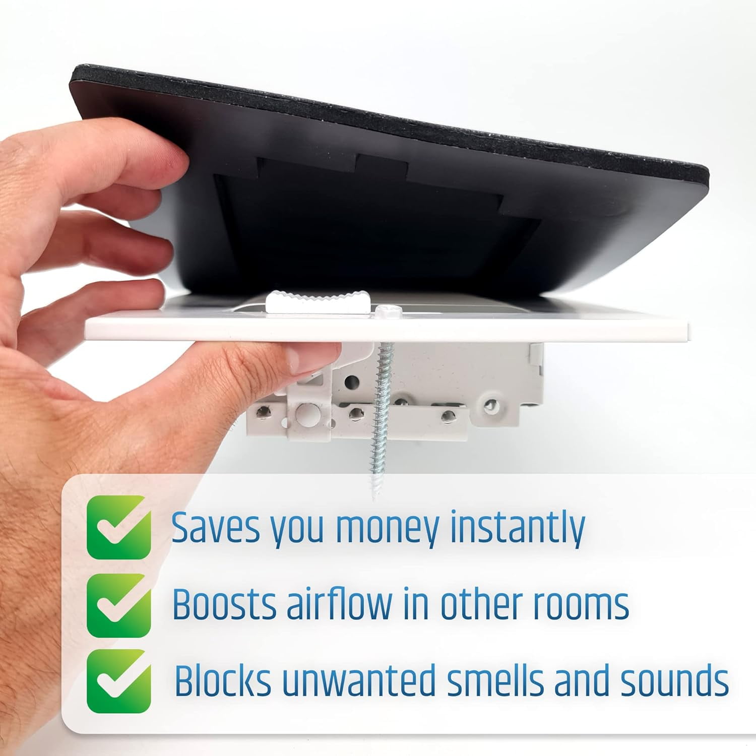 HMMAGNETS Powerful Magnetic Vent Covers (3-Pack), for Sealing Floor/Wall/Ceiling Registers of Width 5.25" to 6", Length 11.25" to 12" , White