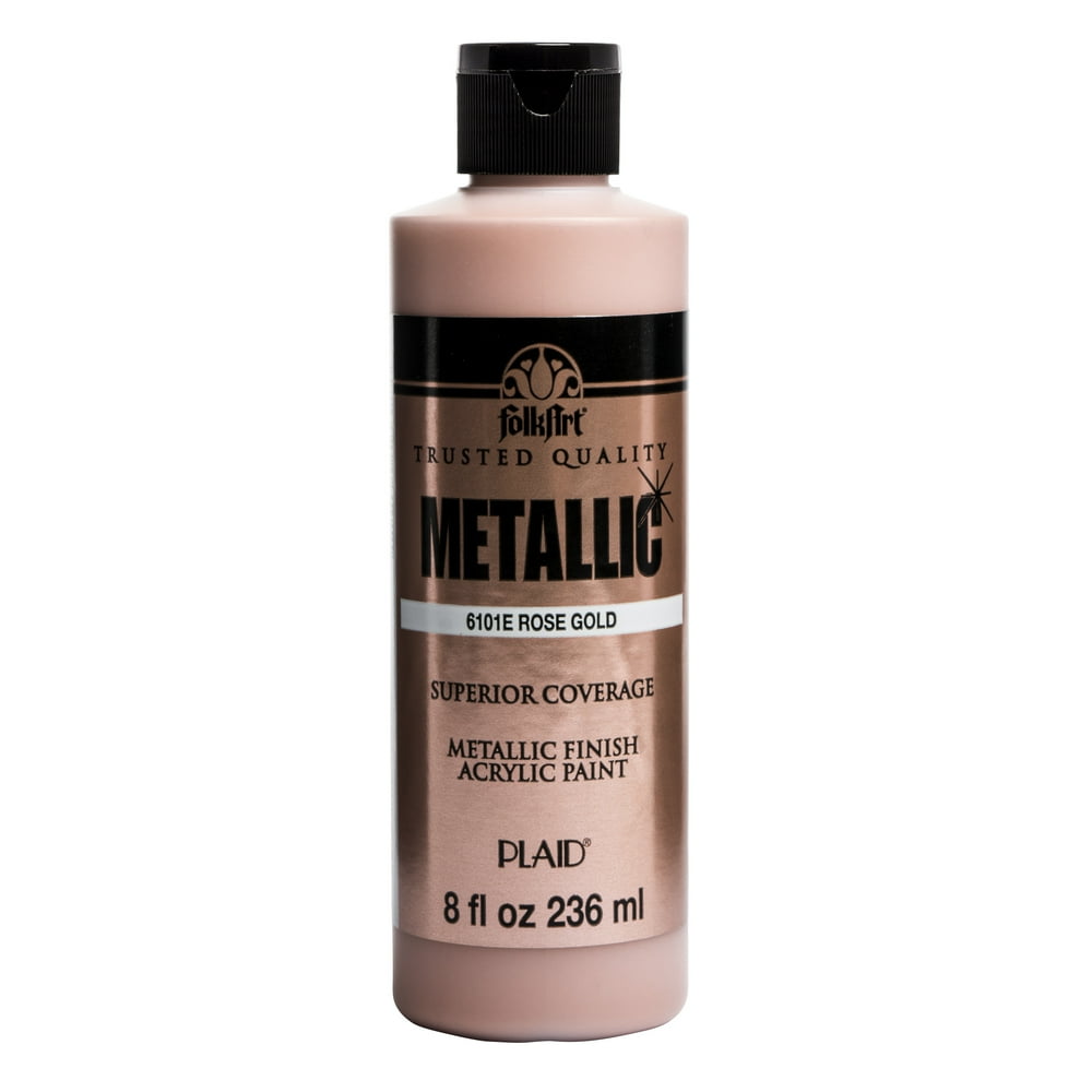 FolkArt 6101E Metallic Acrylic Craft Paint, Metallic Finish, Rose Gold