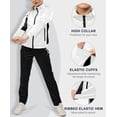 thumbnail image 4 of Women's 2Pc Full Zip Tracksuit, 4 Way Stretch Breathable with Reflective & Zipper Pockets for Gym White 3XL, 4 of 7