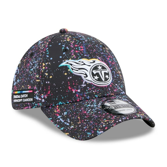 Men's New Era Black Tennessee Titans 2025 NFL Crucial Catch 39THIRTY Flex Hat